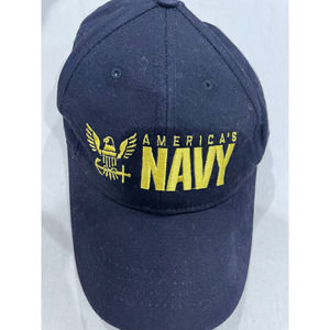 America’s Navy Hat Strapback Cap Dark Blue Embroidered USA